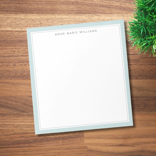 Minimalistische Teal Twee Rand Naam Notitieblok