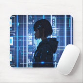 Minimalistische Tech Printplaat Anime Muismat (Met muis)