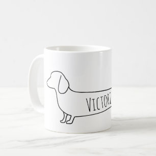 Minimalistische Teckel Wiener Hondennaam Koffiemok