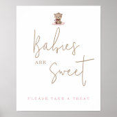 Minimalistische tedderbear Baby shower baby's zijn Poster (Voorkant)