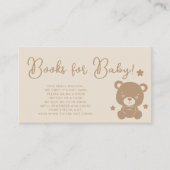 Minimalistische Teddy Bear Baby shower Books voor Informatiekaartje (Voorkant)