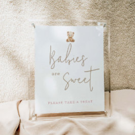 Minimalistische Teddybeer Baby Shower Baby's Zijn Poster
