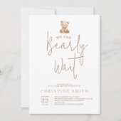 Minimalistische Teddybeer Baby Shower Kaart (Voorkant)