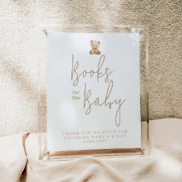 Minimalistische teddybeer babyshowersboeken voor b poster