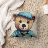 Minimalistische teddybeer gedrukt Sierkussen (Deken)