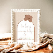 Minimalistische teddybeer Hoe groot is mama's buik Poster