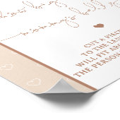 Minimalistische teddybeer Hoe groot is mama's buik Poster (Hoek)