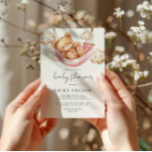 Minimalistische teddybeer slaap wolk Baby shower Kaart