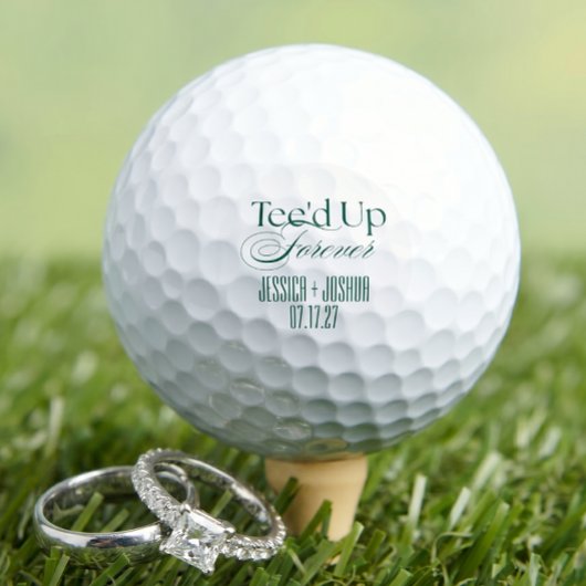 Minimalistische 'Tee'd Up Forever' Huwelijksgunst Golfballen