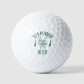 Minimalistische 'Tee'd Up Forever' Monogram Huweli Golfballen (Voorkant)