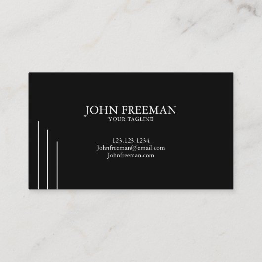 Minimalistische tekenagent voor witscript visitekaartje (Achterkant)