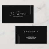 Minimalistische tekenagent voor witscript visitekaartje (Voorkant / Achterkant)