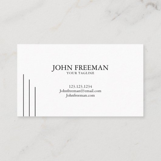 Minimalistische tekenagent voor zwarte scripts visitekaartje (Achterkant)