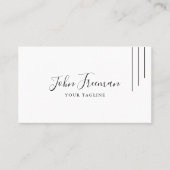 Minimalistische tekenagent voor zwarte scripts visitekaartje (Voorkant)