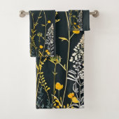 Minimalistische tekening van gele en witte bloemen bad handdoek (Insitu)