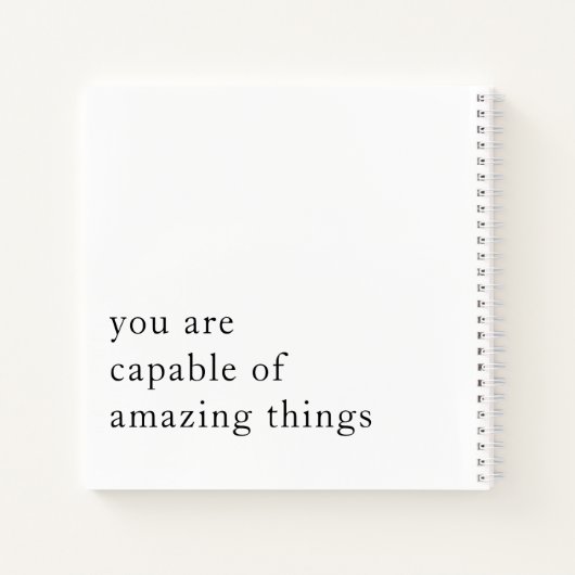 Minimalistische Tekst Aangepast 2 Motivatie prijso Notitieboek (Achterkant)