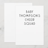 Minimalistische Tekst Baby Naam Cheer Squad Kaart (Voorkant / Achterkant)