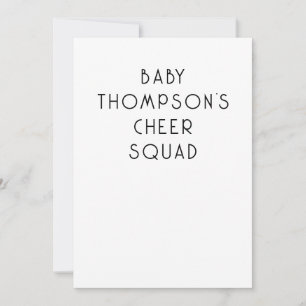 Minimalistische tekst Baby Naam Cheer Squad Kaart