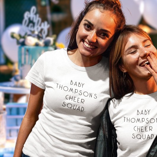 Minimalistische tekst Baby Naam Cheer Squad T-shirt