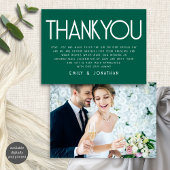 Minimalistische tekst Emerald Wedding Dank u Kaart