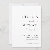 Minimalistische tekst & foto Zwart-wit bruiloft Kaart (Voorkant)