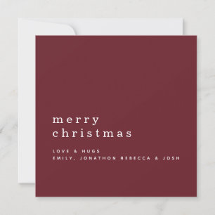 Minimalistische tekst Naam Merry Christmas Bourgon Kaart