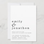 Minimalistische tekst QR Code Avondfeest bruiloft Kaart (Voorkant)