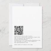 Minimalistische tekst QR Code Avondfeest bruiloft Kaart (Achterkant)