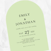 Minimalistische tekst QR Code Limoen Cream Arch We Kaart