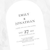 Minimalistische tekst QR-code Zwart Wit Boog Trouw Kaart