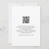Minimalistische tekst QR Code Zwart Wit Bruiloft Kaart (Achterkant)
