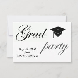 Minimalistische tekst universiteitsafstudeerfeest kaart