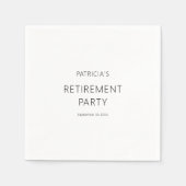 Minimalistische tekst Zwart-wit Pensioenpartij Servet (Voorkant)