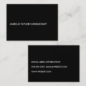 Minimalistische tekst Zwart-wit Visitekaartje (Voorkant / Achterkant)
