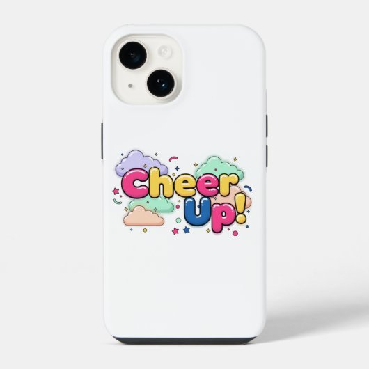 Minimalistische telefoonhoes met Cheer Up iPhone Hoesje (Achterkant)