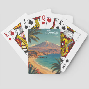 Minimalistische Tenerife Mount Teide Vintage Reis Pokerkaarten