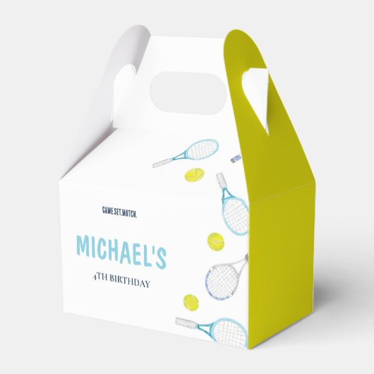 Minimalistische Tennis Gable Favor Box Bedankdoosjes (Achterkant)