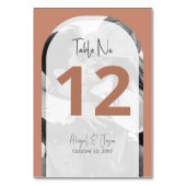 Minimalistische Terra Cotta Arched Wedding Foto Kaart (Achterkant)