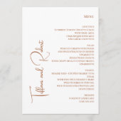 Minimalistische Terracota tekst Grote namen bruilo Menu (Voorkant)