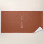 Minimalistische terracotta aangepaste naam tekst m strandlaken (Voorkant)
