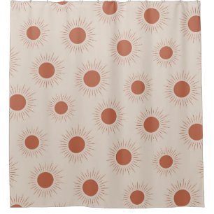 Minimalistische Terracotta Abstract Boho zon patro Douchegordijn