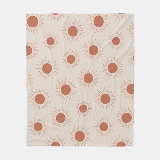 Minimalistische Terracotta Abstract Boho zon patro Fleece Deken (Voorkant)