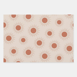 Minimalistische Terracotta Abstract Boho zon patro Inpakpapier Vel