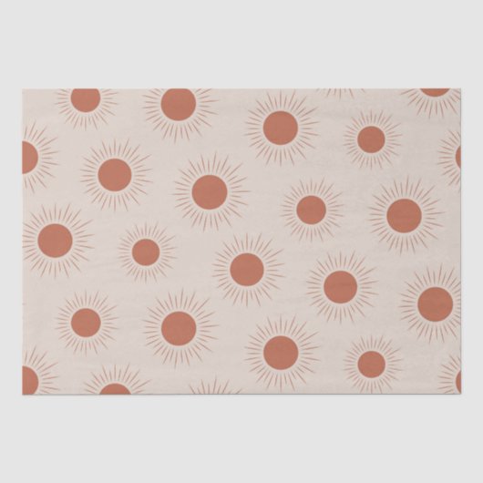 Minimalistische Terracotta Abstract Boho zon patro Tissuepapier (Voorkant)