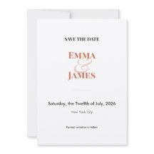 Minimalistische Terracotta Ampersand Save the Date