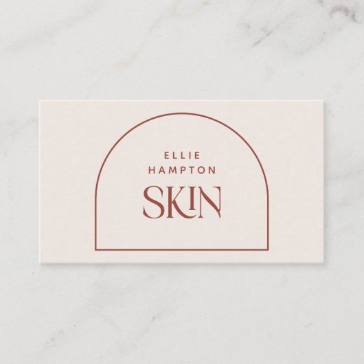 Minimalistische Terracotta Arch Beauty Estheticist Visitekaartje (Voorkant)