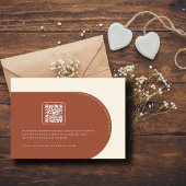 Minimalistische Terracotta Arch Foto QR & Wedd Web Informatiekaartje