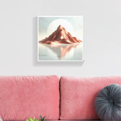 Minimalistische Terracotta Berg - Modern Abstract Canvas Afdruk (Insitu (Woonkamer))