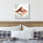 Minimalistische Terracotta Berg - Modern Abstract Canvas Afdruk (Insitu (Slaapkamer))