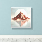 Minimalistische Terracotta Berg - Modern Abstract Canvas Afdruk (Insitu (Houten vloer))